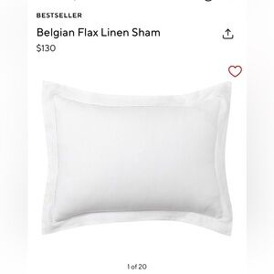 Pottery barn Belgium linen shams white - set of 2